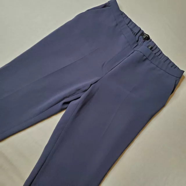 Theory Women's Size 12 Treeca Pull On Admiral Crepe Pants Tapered Leg Blue