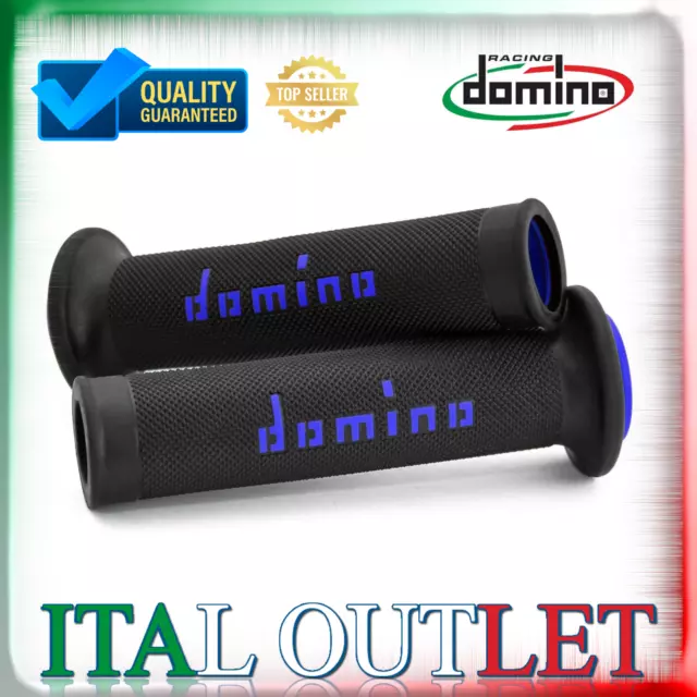 Manopole domino A010 moto scooter stradali Nero Blu on road racing Forate