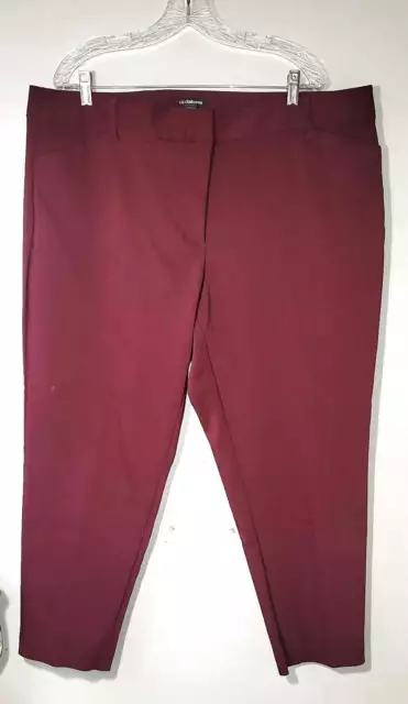 LIZ CLAIBORNE CAREER WOMAN Size 18W Women's Burgundy Red Dress Pants EMMA Classi