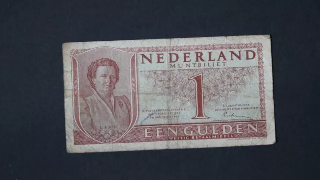 NETHERLANDS 1 Gulden Banknote (1949)  (3351930/G12)