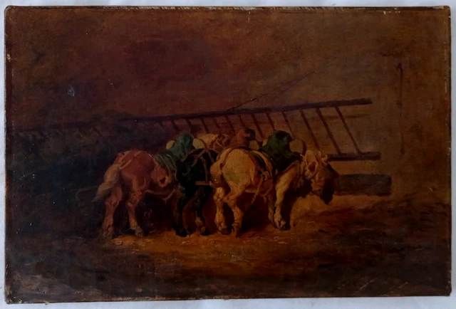 Les Chevaux .Huile Sur Toile XIX eme siècle