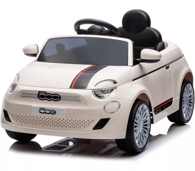 Auto Elettrica per Bambini Fiat 500e 12V con Radiocomando Bianca