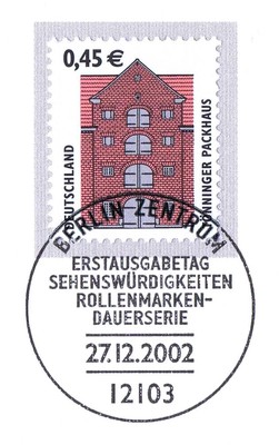 2300 !Berliner Ersttags-Sonderstempel 1A Ancienne Opera Francfort No Berliner Rfa 2002 
