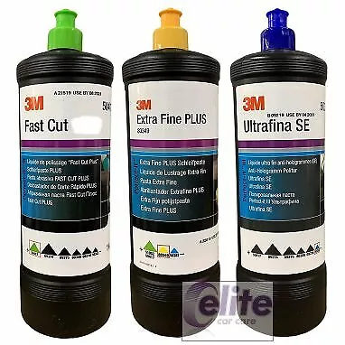 3M Perfect-it III Triple Polishing Set - Fast Cut, Extra Fine Plus, Ultrafina