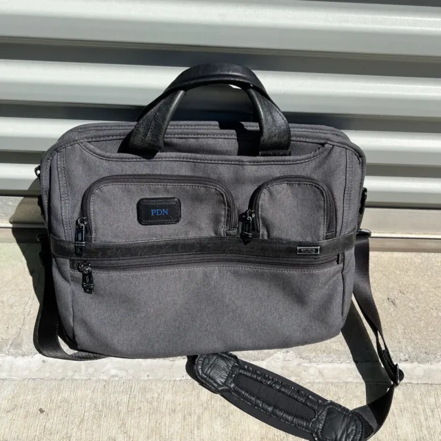 Tumi Alpha Anthracite  Shoulder Bag Laptop Briefcase Gray As Is Damage