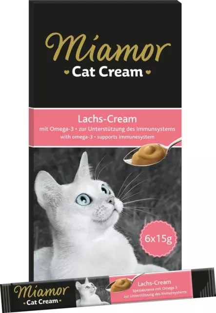 Miamor Chat Friandise Leckerlie Lachs-Cream 66x15 G Snack pour Chats Leckerlie