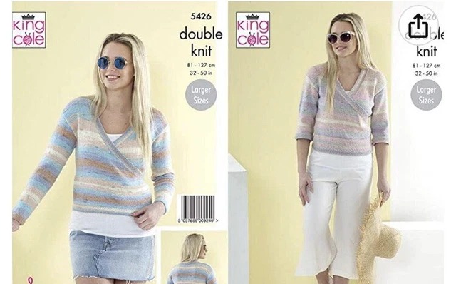 Cárdigans de verano para mujer con patrón de tejido King Cole - DK 5426
