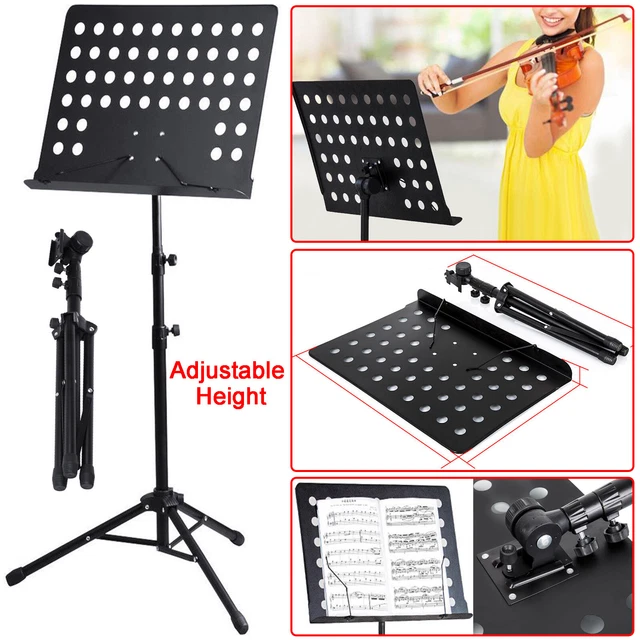 HEAVY DUTY METAL Adjustable Tripod Sheet Music Stand Holder Folding