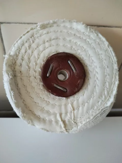 Bolpol WhiteStitched Cotton Buffing Wheel Polishing Mop 4 Inch 2 Section C100/2