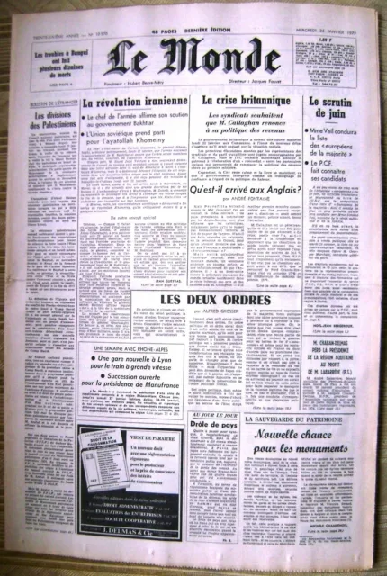 Le Monde du 24/1/1979: N°10570