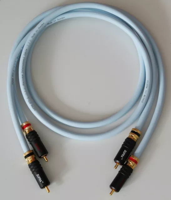 Supra Cables EFF ISL Cinchkabel mit PPSL RCA Steckern verspannbar Audiokabel 1m