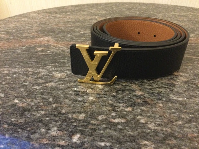 Louis Vuitton LV Initiales Reversible Belt 40MM Damier Salt Light Grey in  Coated Canvas with Silver-tone - US