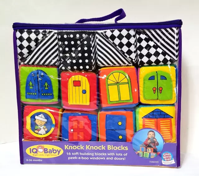 IQ Baby - KNOCK KNOCK BLOCKS - SWT7068300 Small World Toys - Fabric Soft Blocks