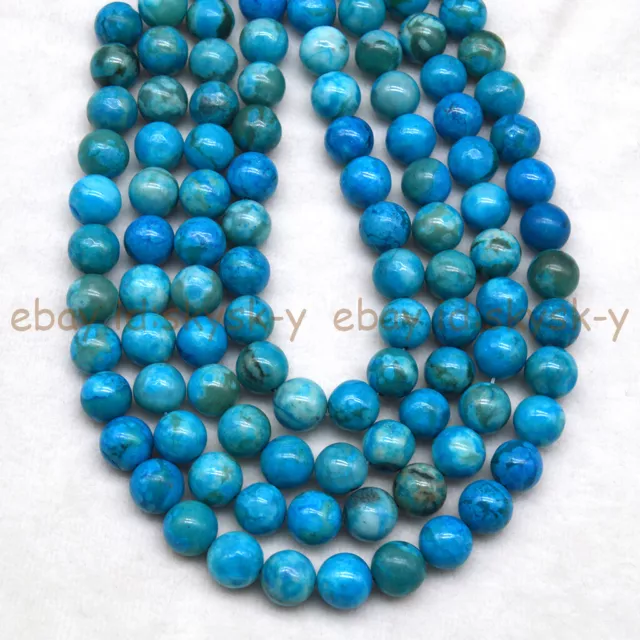 Blue Crazy Lace Agate 6/8/10mm Round Gemstone Loose Beads 15'' Strand