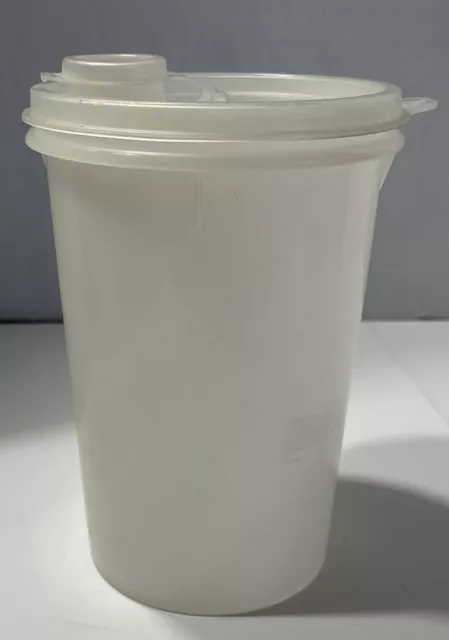 Vintage Tupperware 321-7 Sheer Round Storage Container Canister w pour  spout lid