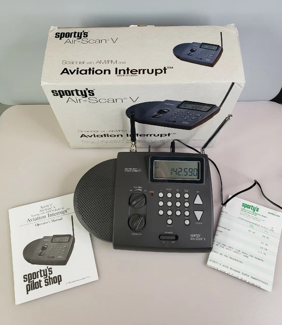 SPORTY'S AIR SCAN V Model SP127 AM/FM/VHF Air Band Aviation Interrupt