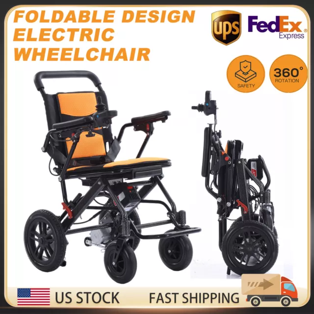 Folding Electric Power Wheelchair 24V 12AH Lightweight Mobility Aid Motorized