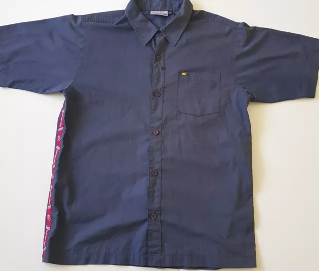 Mens Vintage Quiksilver 90s Y2K Button Up Surf Shirt Sz Medium Skate Retro RARE