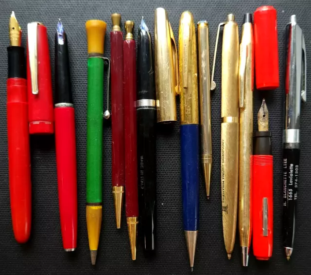 Lot of 12x Vintage Pens & Pencils - Cross, Eversharp, Banker's Pen & More