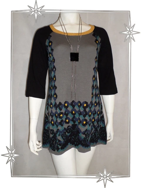 Robe Fluide Sans Manches Didier Parakian Imprimé Gris Et Blanc - Taille 42 - Occasion Parfait état