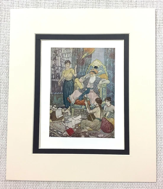 1909 Antique Edmund Dulac Print The Rubaiyat of Omar Khayyam Sultans Palace Girl