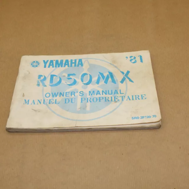 Manuel Du Proprietaire Et D'utilisation Yamaha Rd 50 Mx 1981 Auto