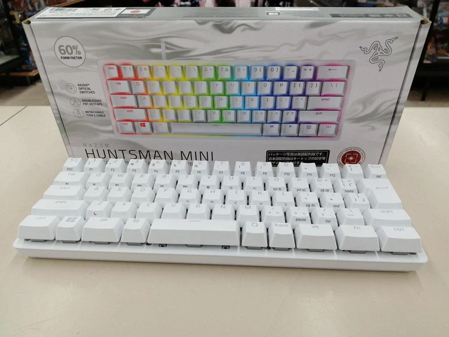 Razer Huntsman Mini 60% Gaming Keyboard Mercury White Used Japanese Layout