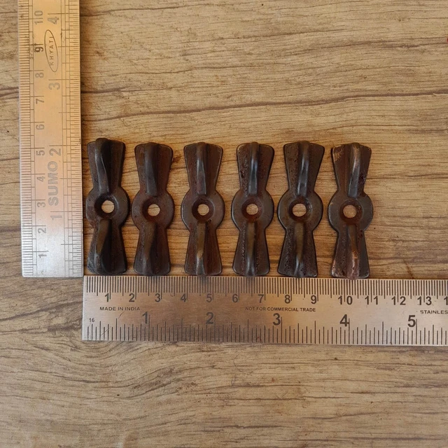 Vintage cast iron cabinet cupboard door catch twist turn latch farm decor 6pcs 5
