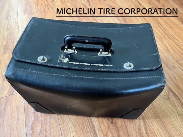 vintage leather MICHELIN TIRE *Bibendum* logo Briefcase Bag by TRAVELERS MFG.