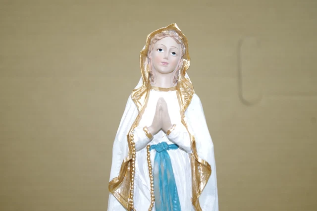 Statue Vierge Marie 22,4 Cm En Résine - Cadeau Religieux Et Décoration De Jardin - Figurine Peinte à La Main - Style élégant Et Détaillé - 6