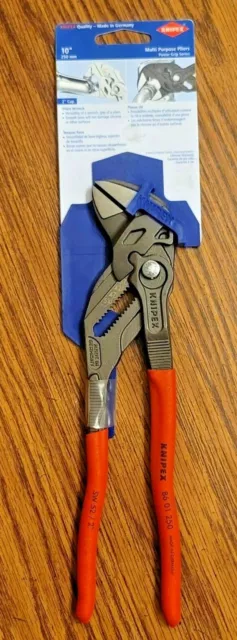 Knipex 10" Adjustable Pliers Wrench 2" Jaw Opening! No Pinch Handle #8601250SBA