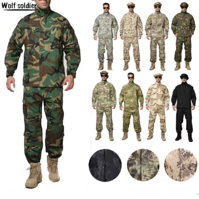 MEN'S US ARMY Military Tactical Combat Jacket Pants Suits BDU Uniform ...