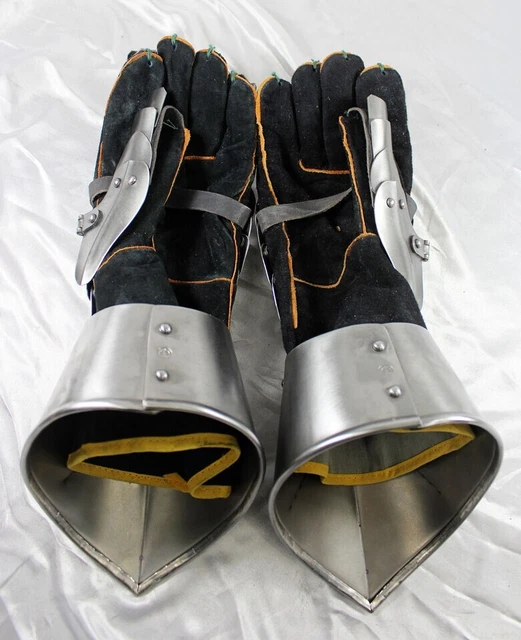 Hand Forged Armored Steel Battle Gauntlets sca larp hand armor gloves medieval 3