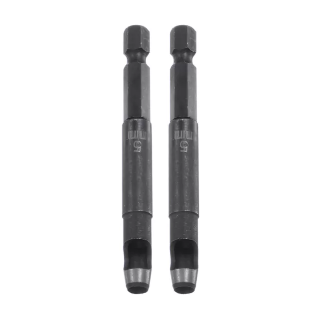 2uds Cuero Hueco Punzón Hexagonal Vástago para Taladros, 5mm Diá Agujero Punzón