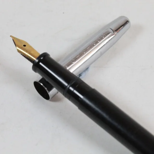 Vintage Scripto lever fill fountain pen black & silver tone case #13