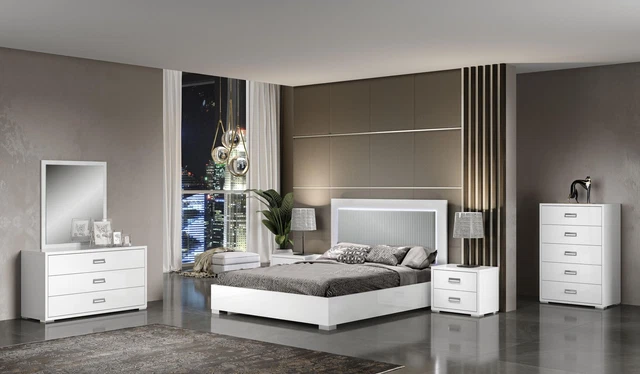 Chambre Lit Table de Chevet Ensemble Groupe Bois Moderne Set Design de Luxe 3tlg