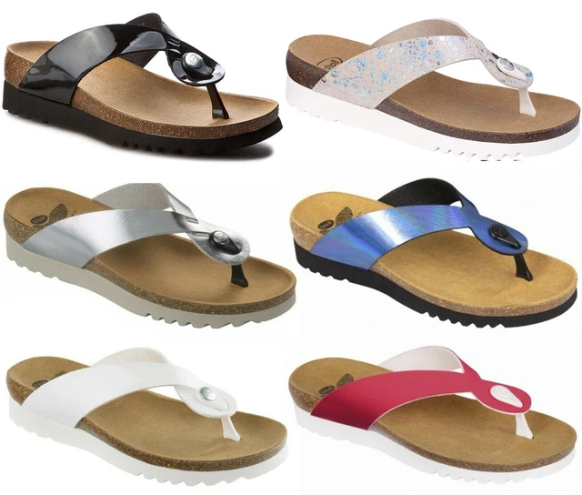 Dr scholl KENNA Bioprint Sandales Tongs Sabots Talon Femme Compensé Cuir Mer 2