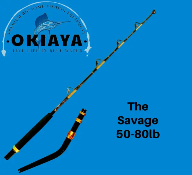 OKIAYA 50-80lb 5'6 Blueline Saltwater Trolling Fishing Rod Bent