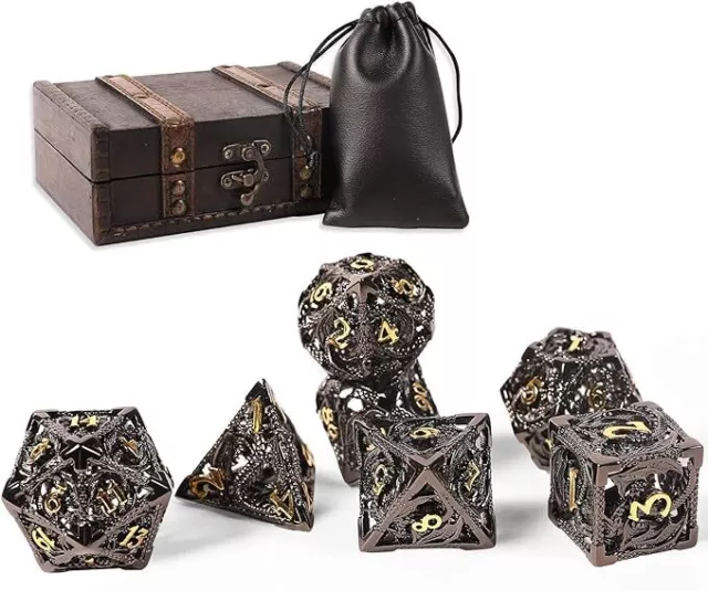 Metal Dice DND Set Role Playing D&D 7 Polyhedral Dice for Dungeons Dragons 1~20X