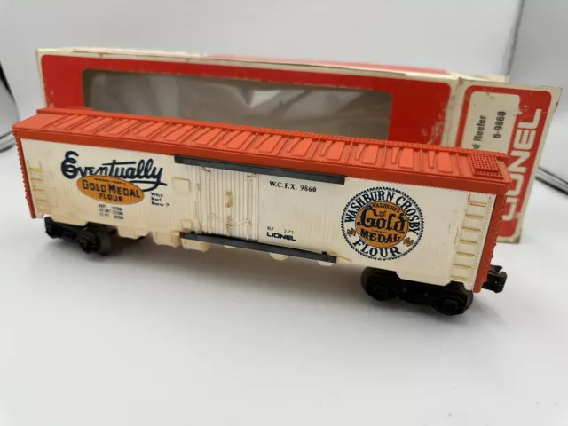 vtg Lionel 6-9860 Gold Medal Flour Billboard Reefer Refrigerated Car WCFX 9860