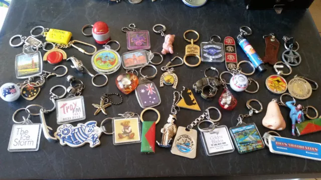 vintage bulk lot of keyrings