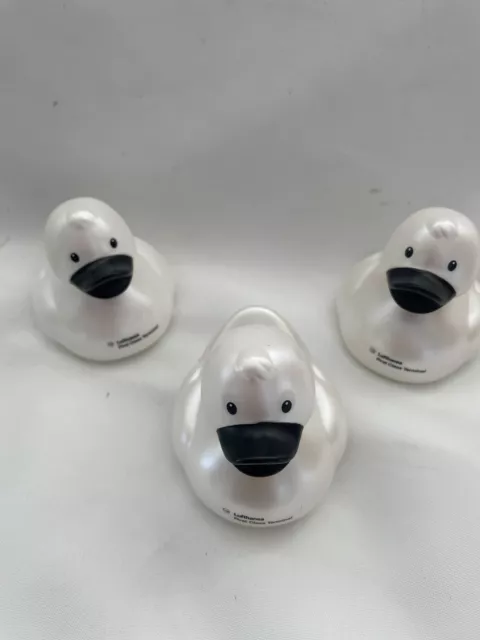 Lufthansa First Class Terminal Rubber Duck Pearl White Rare