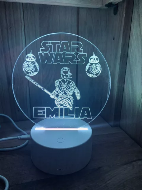 Star Wars Themed LED Night Light - Fully Personalised. Unique Gift Idea