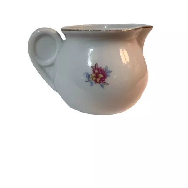 Vintage Porcelain Hand Painted Tiny Pitcher w/ Florals ~ CZECHOSLOVAKIA *READ*