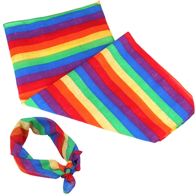 1 Pc Cotton Rainbow Bandanas Headband Gay Pride Face Mask Neck Scarf Headw-fo u