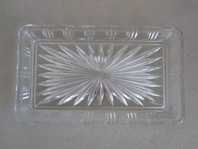 Vintage Glas Tablett Art Déco  Servierteller Pressglas17 x 10 cm