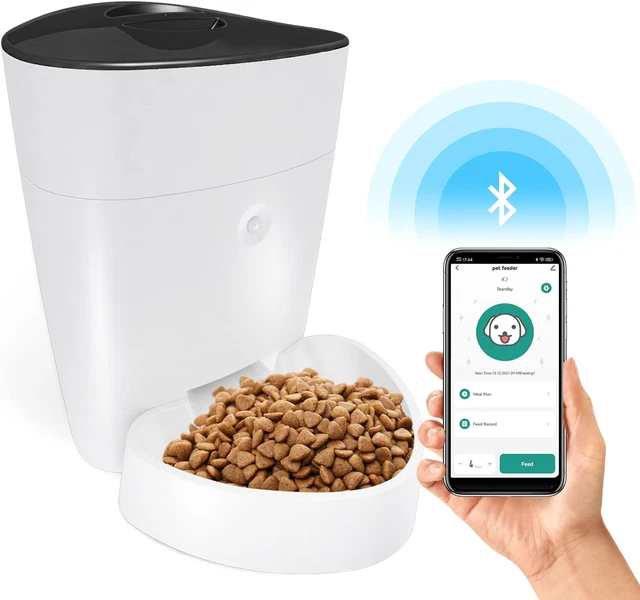 PawMate Cat Feeder Automatic with Timer, 4L Cat Food Dispense Suit for Dogs and