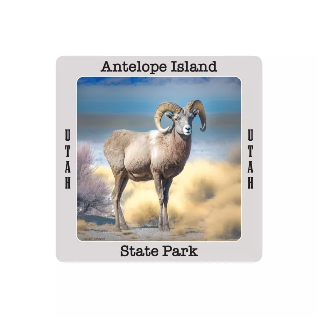 Antelope Island State Park Utah Bighorn Sheep 4x4 inch Sticker Decal