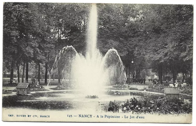 CPA " NANCY - A la Pépinière - Le Jet d'eau
