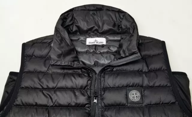 STONE ISLAND Sleeveless Bio-Based Down-Filled Quilted Nylon Ripstop Vest, Black 3